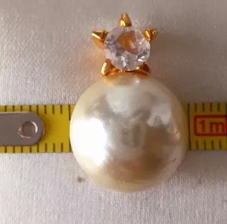 Pendientes Perla y Circonita Chapado Oro