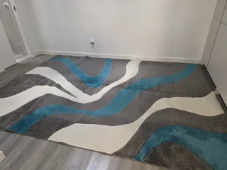 Alfombra Moderna Gris y Turquesa.No envio