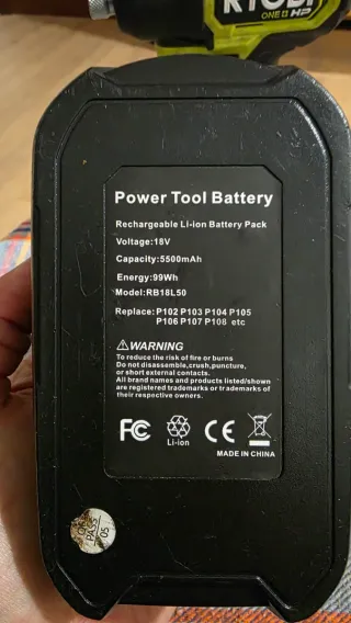 Batería Ryobi RB18L50 18V 5500mAh