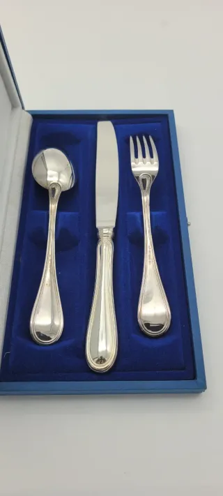 Cubiertos Greggio Plata Set Caja Azul