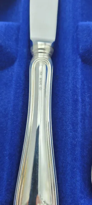 Cubiertos Greggio Plata Set Caja Azul