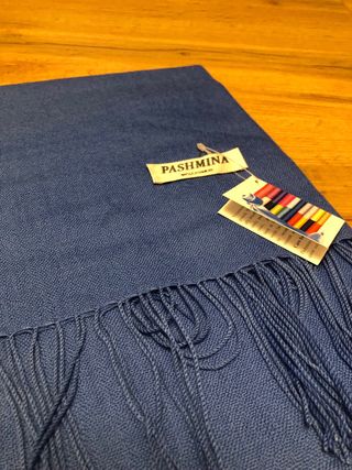 Pashmina sfumata blu e azzurro