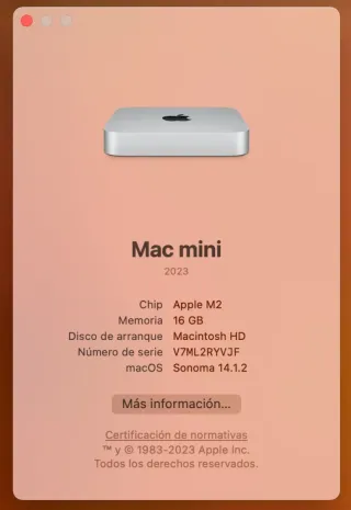 Mac Mini M2 2023 16GB 1TB
