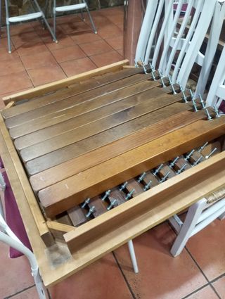 Mesa de madera maciza 100x100 5 unidades. Precio u