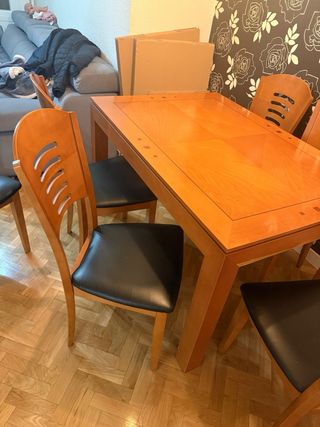 Mesa de centro y 6 sillas comedor