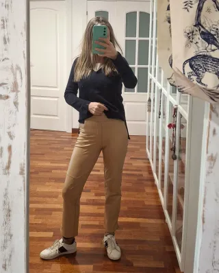 Pantalón efecto piel Calzedonia beige