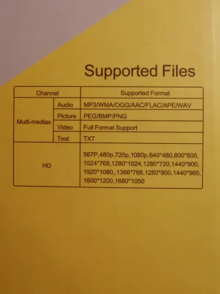 Mini proyector LED blanco y amarillo