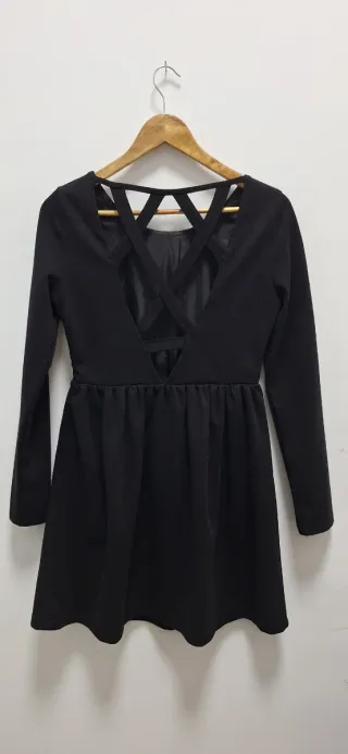 Vestido Kling Negro Espalda Cruzada