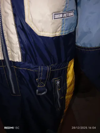 Traje de esquí infantil azul y amarillo 10-12 años