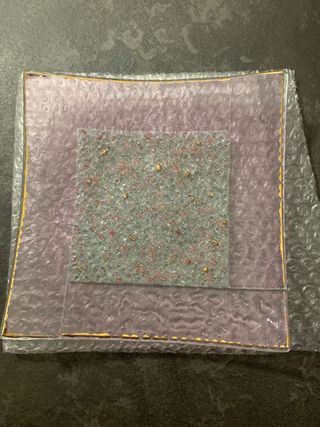 Centrotavola Vetro Murano 19x4 cm Rosa Oro