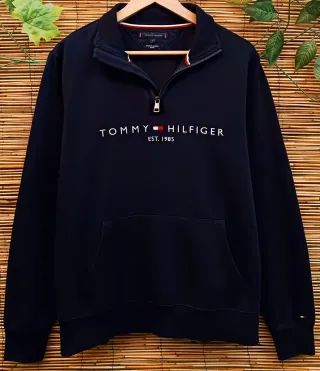Sudadera Tommy Hilfiger Media Cremallera Azul Tall