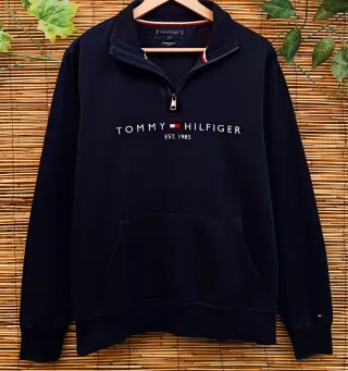Sudadera Tommy Hilfiger Media Cremallera Azul Tall