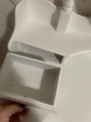 Tocador blanco con espejo y 3 cajones