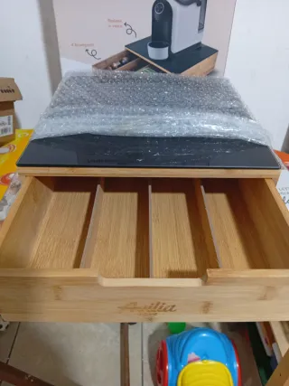 Portacapsule Bambù Avilia con 1 cassetto NERO