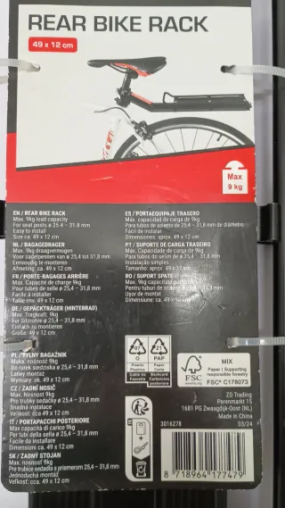 Portaequipajes Parrilla Portabultos Trasero Tija