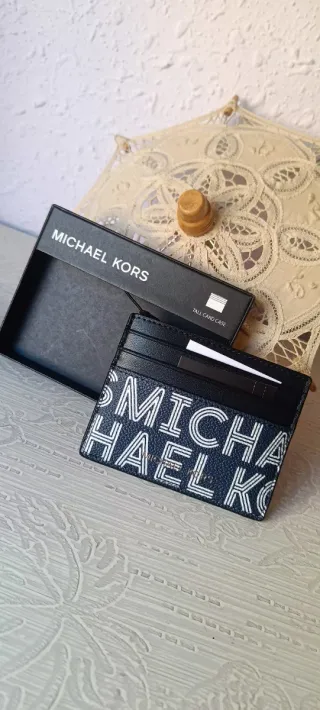 Tarjetero Michael Kors Hombre Azul Blanco