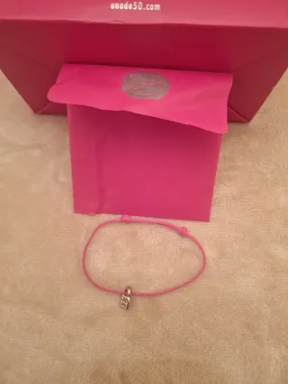 Pulsera UNO DE 50 Candado Ajustable Plata