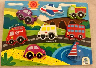 Puzzle de madera educativo de vehículos