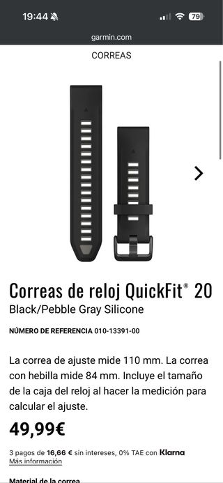 Correas Garmin QuickFit y Nailon UltraFit 20mm