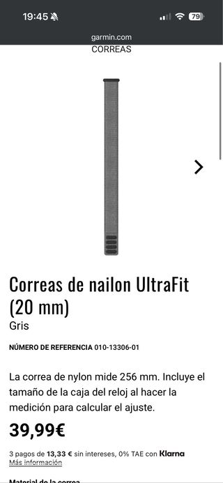 Correas Garmin QuickFit y Nailon UltraFit 20mm