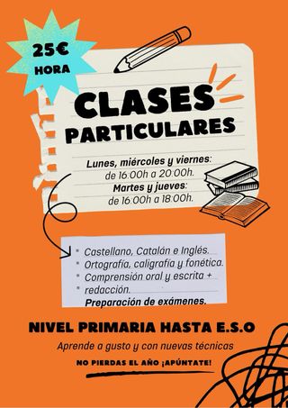 Clases de repaso enfocadas a primaria y E.S.O
