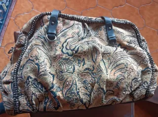 Borsa in velluto con fantasia