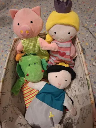 Lote de 4 títeres de peluche