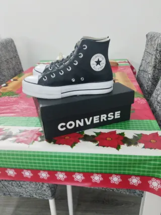 Converse plataforma negras talla 39