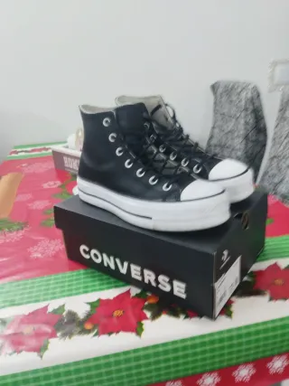 Converse plataforma negras talla 39