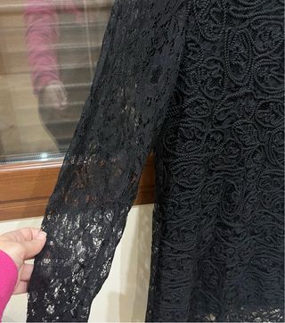 Vestido negro MOSNOVA encaje talla M