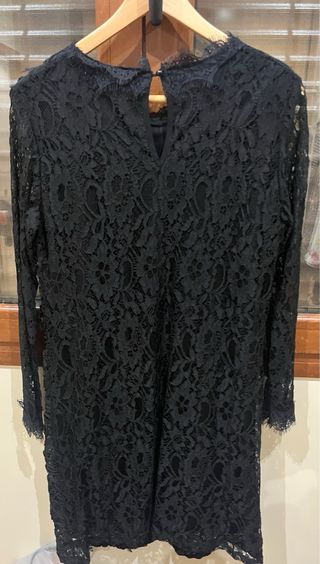 Vestido negro MOSNOVA encaje talla M