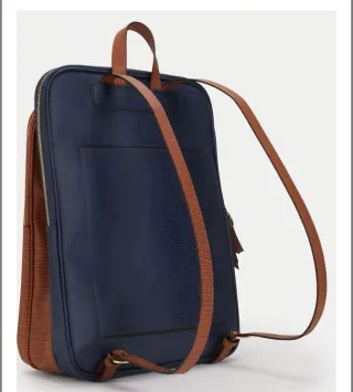 Mochila Parfois Portátil Viaje Azul y Marrón