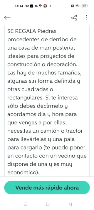 REGALO piedras de derribo de casa OURENSE.