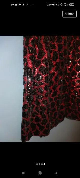 Vestido lentejuelas Zara negro y rojo