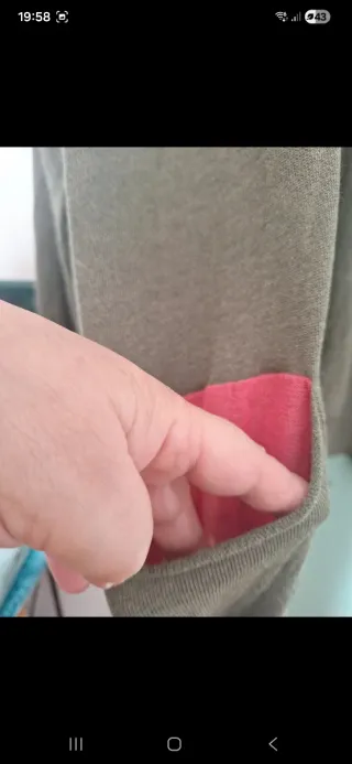 Cardigan leggero verde militare e rosa