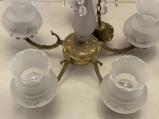 Lámpara de araña vintage de cristal y metal