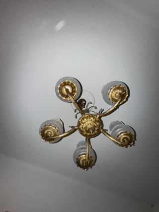 Lámpara de araña vintage de cristal y metal