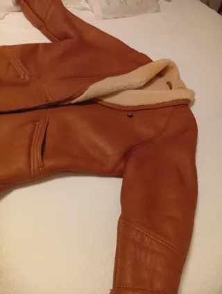 Cazadora Piel Vuelta Marrón Made in Italy