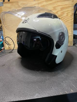 Casco Moto Abierto Talla L Blanco