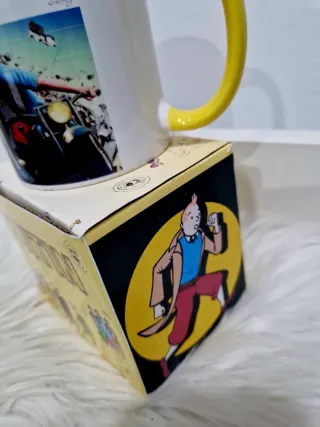 Caneca Tintin Cerâmica Amarela