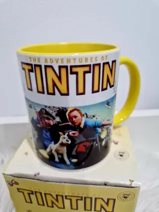 Caneca Tintin Cerâmica Amarela