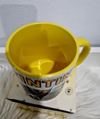 Caneca Tintin Cerâmica Amarela