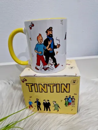 Caneca Tintin Cerâmica Amarela