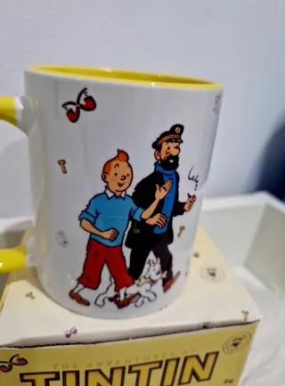Caneca Tintin Cerâmica Amarela