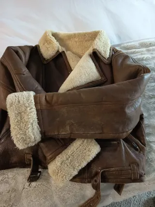 Cazadora aviador piel caballero marrón