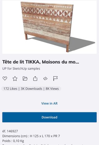 Cabecero Cama Matrimonio 150cm Madera