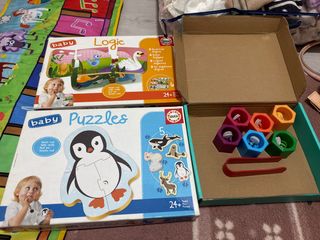 Lote Puzzles y Juego Lógica Educa Baby