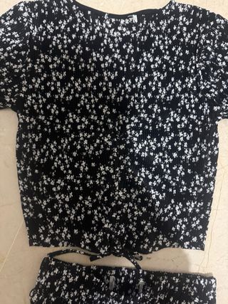 Conjunto top y pantalón estampado floral