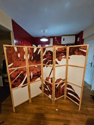 Biombo XXL Tropical 5 Hojas Monstera 225x171