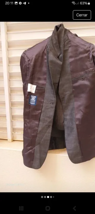 Traje Prada Talla 40 Gris/Marrón